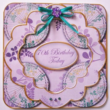 Lilac Oriental Fern 70th Birthday 3D Rosette Topper by Davina Rundle