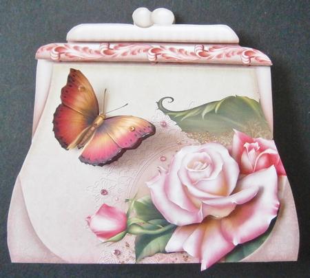 Small Handbag Shape Card Peach by Davina Rundle