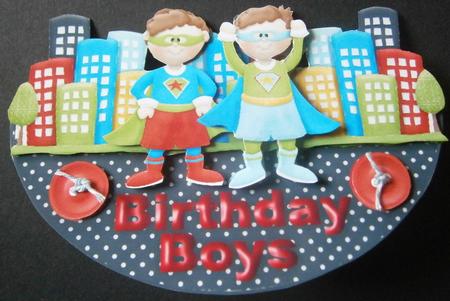 Little Hero Birthday Boys No Hole Over the Edge Wobble Card by Davina Rundle