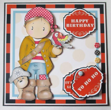 A Pirates Life Birthday Card Topper Mini Kit by Davina Rundle