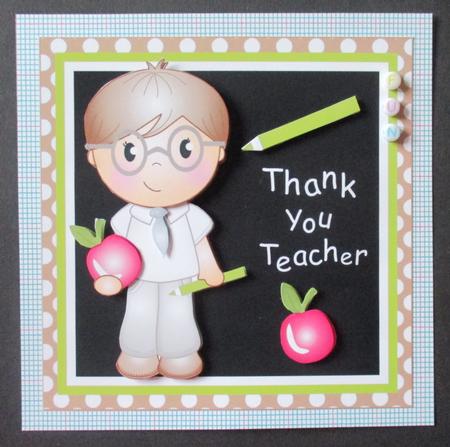 School Boy Thank You Teacher Card Topper by Davina Rundle