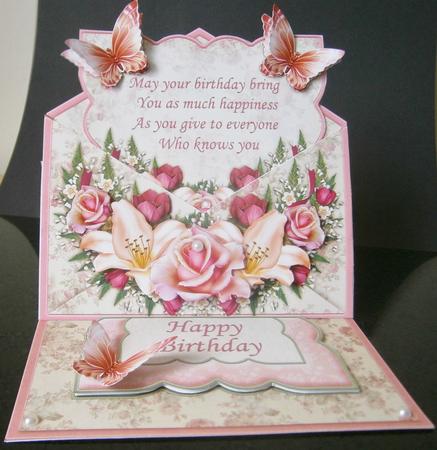 Lilies & Roses Envelope Easel Kit Birthday or Anniversary by Davina Rundle