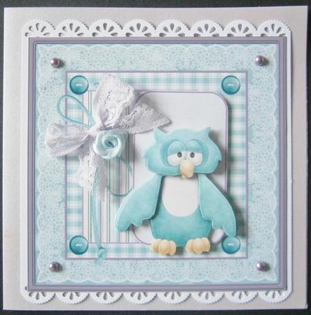 Cute Owl Card with Decoupage by Davina Rundle