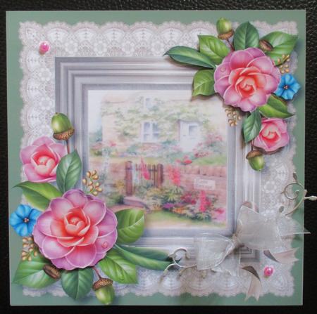 Rose Cottage with Lace and Camellias by Davina Rundle