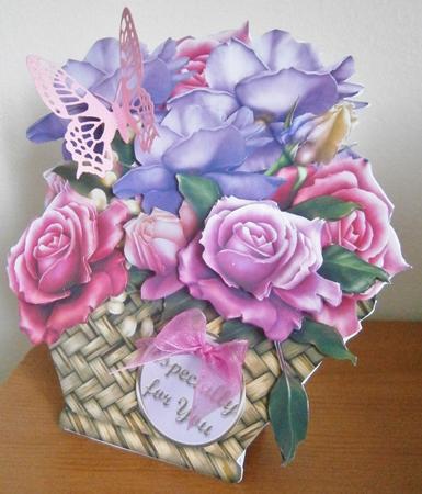 Gift of Roses Basket Card Mini Kit by Davina Rundle