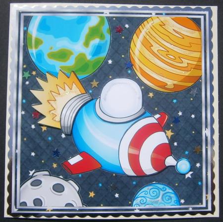 Brightly Coloured Rocket 8x8 by Davina Rundle