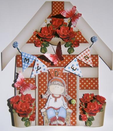 Polka Dots and Roses Potting Shed Card Kit by Davina Rundle