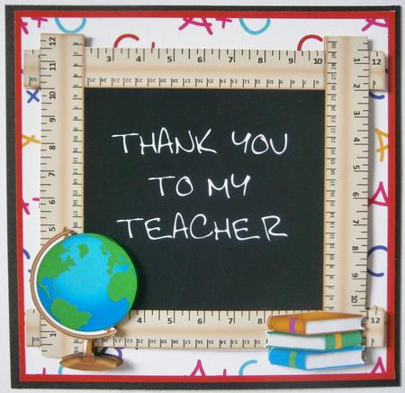 Ruler Framed Blackboard - Thank You Teacher by Davina Rundle