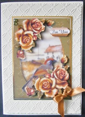 Red Winged Thrush & Blush Roses by Davina Rundle