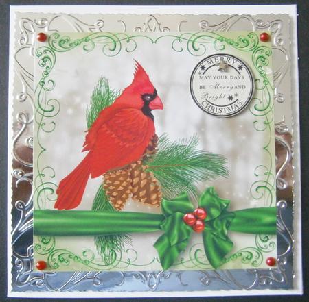 Red Cardinal Quick Christmas Topper by Davina Rundle