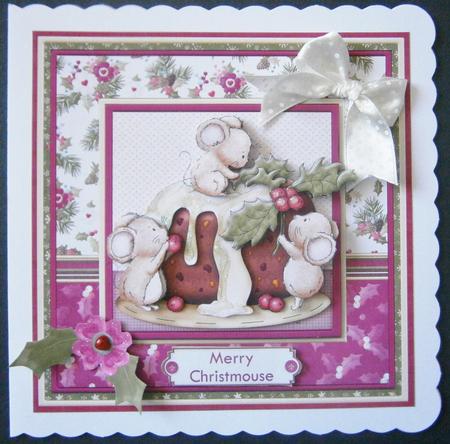 Christmas Holly Pudding 7x7 Mini Kit & Decoupage by Davina Rundle