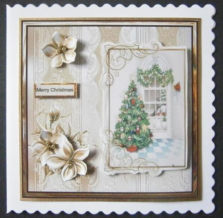 Christmas Tree 7x7 Card with Decoupage by Davina Rundle