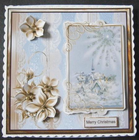 Star Over the Rooftops 7x7 Card with Decoupage by Davina Rundle
