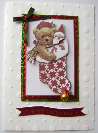 Teddy Christmas Stocking by Davina Rundle