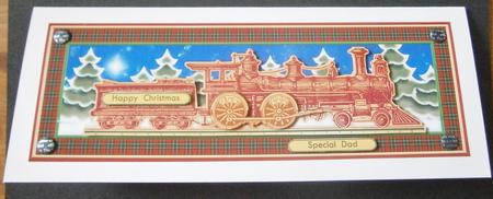 Christmas Vintage Train Quick Card for Men by Davina Rundle