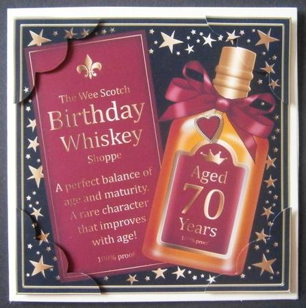 8 x 8 70th Birthday Whisky Scalloped Corner Topper by Davina Rundle