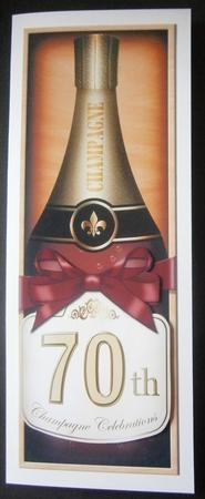 Large Dl 70th Champers in a Box Quick Card 3D Decoupage by Davina Rundle