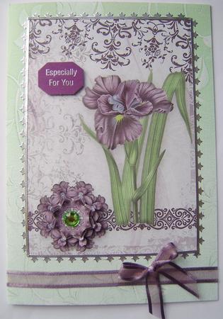 Delicate Embossed Silk Floral Paper - Mint and Apple by Davina Rundle