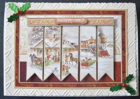 Christmas Train Station Ribbon Strips Quick Card by Davina Rundle