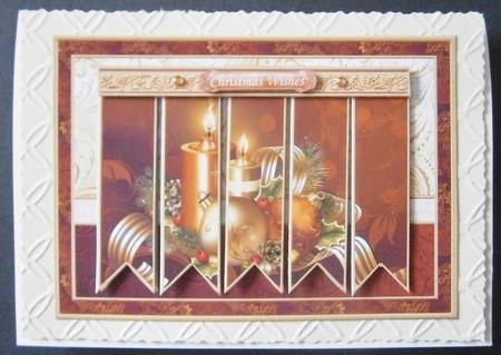 Christmas Baubles & Candles Ribbon Strips Quick Card by Davina Rundle