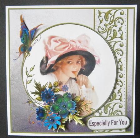 Lovely Lady in Ribbon Hat by Davina Rundle