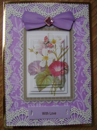 Butterfly Mixed Bunch A5 Lace Border Card Front Step by Step by Davina Rundle