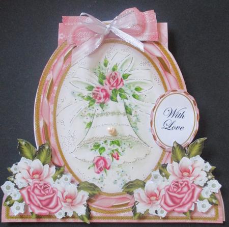 Wedding Bells Pink Lace Special Large Oval Card Mini Kit by Davina Rundle