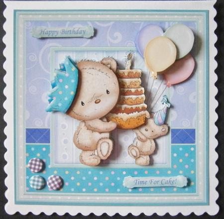 Time to Share Cake Birthday 8x8 Mini Kit & Decoupage by Davina Rundle