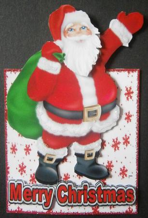 Santa with His Sack of Pressies, Over the Edge Card by Davina Rundle
