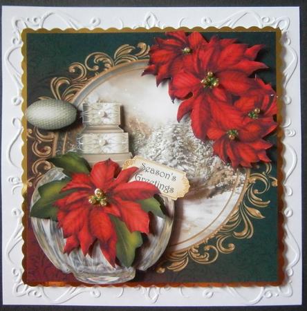 Christmas Perfume Bottle - the Scent of Red Poinsettias by Davina Rundle