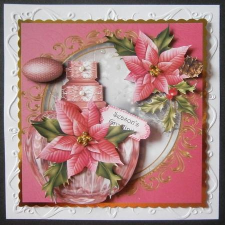Christmas Perfume Bottle - the Scent of Pink Poinsettias by Davina Rundle
