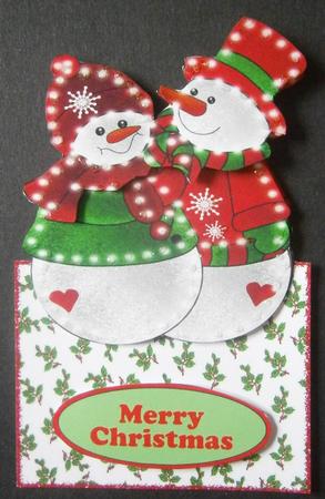 Illuminated Snowmen, Over the Edge Card by Davina Rundle