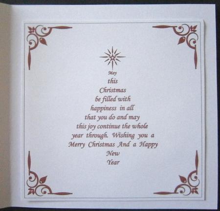 8x8 Christmas Insert & Verse in Red Christmas Tree Shape by Davina Rundle