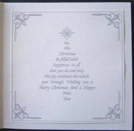 8x8 Christmas Insert & Verse in Silver Christmas Tree Shape by Davina Rundle