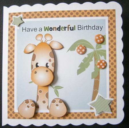 Giraffe Birthday Topper by Davina Rundle