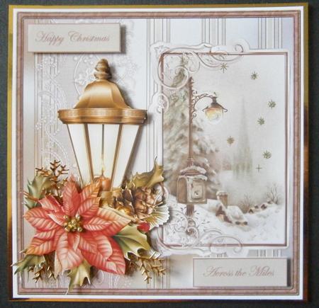 Lamplight Vintage Christmas Card and Decoupage by Davina Rundle