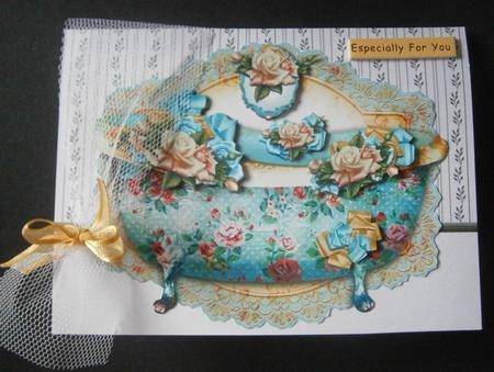 Beautiful Vintage Blue Bath Tub by Davina Rundle