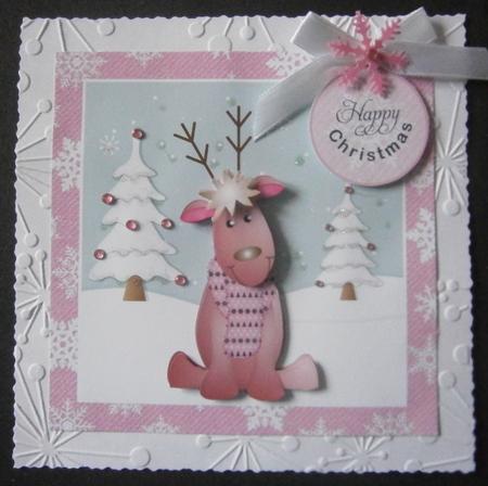 Sitting Reindeer Christmas Topper by Davina Rundle