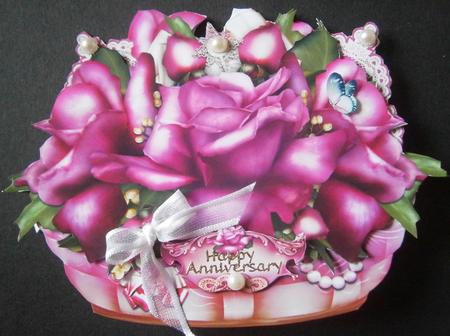 Lilac Roses Basket by Davina Rundle
