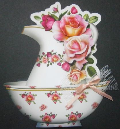 Beautiful Roses Jug and Bowl Mini Kit by Davina Rundle