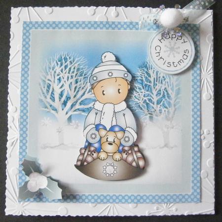 Andy on Sledge Christmas Topper by Davina Rundle