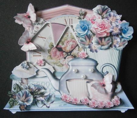 Shabby Chic Tea Time Shaped Card Kit by Davina Rundle