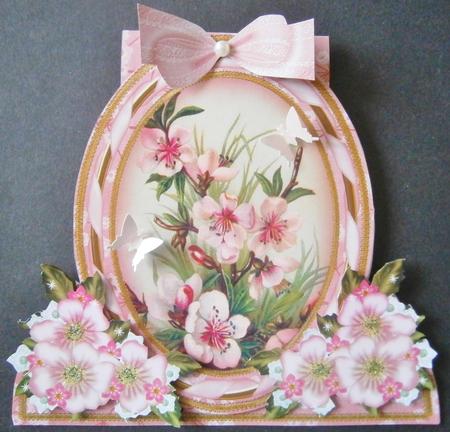 Pink Blossom Special Large Oval Card Mini Kit by Davina Rundle