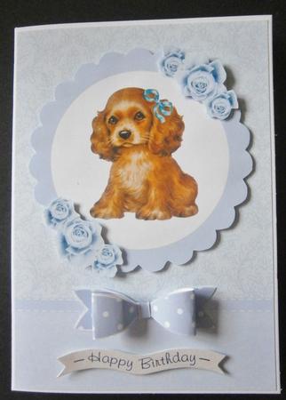 Puppy & Roses Topper & Decoupage by Davina Rundle