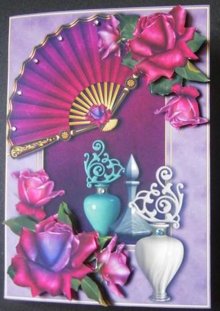 Perfume Bottles, Fan & Roses + Decoupage by Davina Rundle