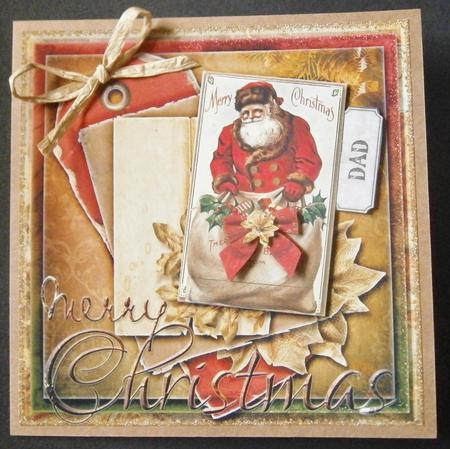 7.5 x 7.5 Card Topper Merry Christmas by Davina Rundle