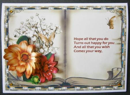 Dahlia Book Topper with Decoupage by Davina Rundle