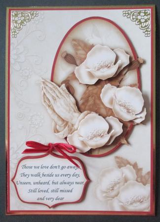 Sympathy Poppies & Praying Hands Decoupage by Davina Rundle