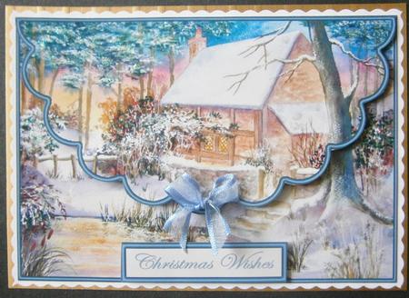 Christmas Cottage Envelope Card by Davina Rundle