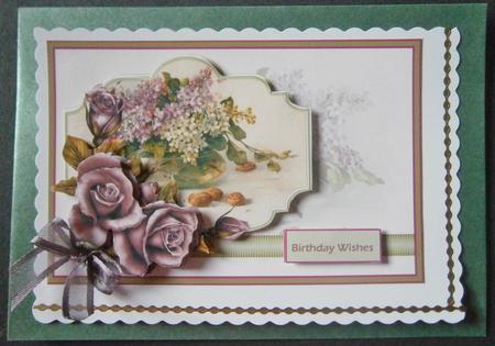 Basket of Lilacs Card with Decoupage by Davina Rundle